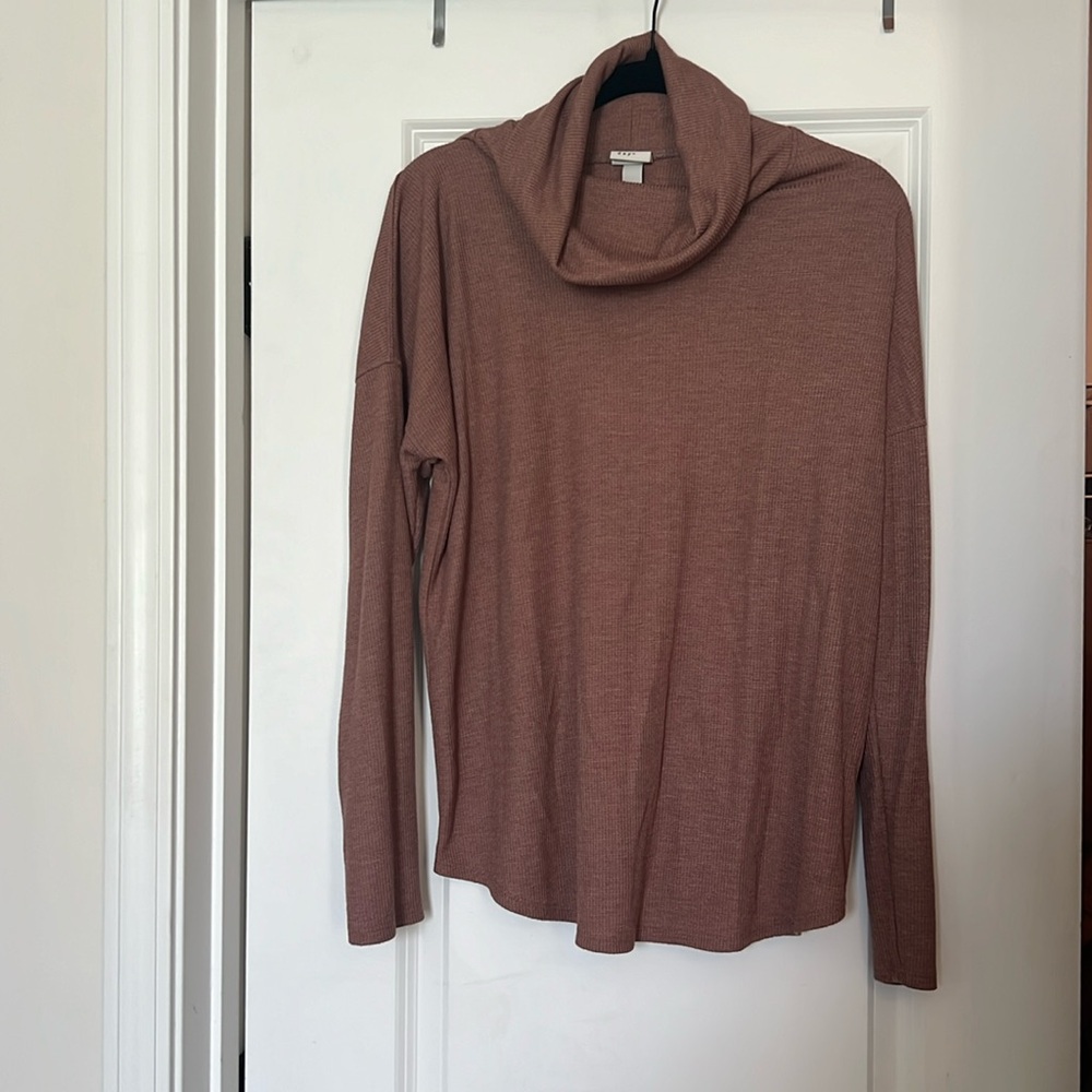 Mauve long sleeve cowl neck top